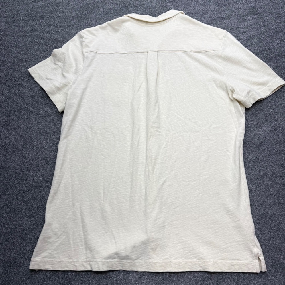 Marine Layer Mens L/XL Cream Cotton Slub Short Sleeve Button Down Pocket Shirt - Picture 9 of 10